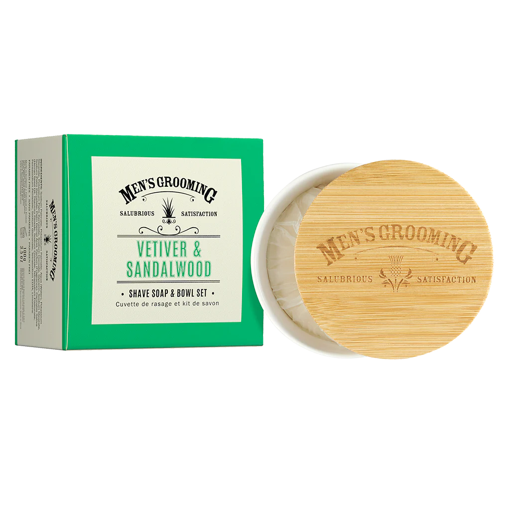 The Scottish Fine Soaps Co Vetiver & Sandalwood Shave Soap & Bowl Set