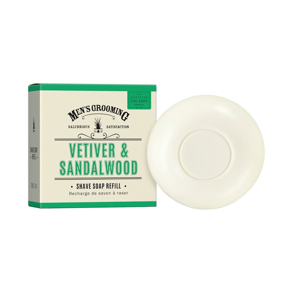 The Scottish Fine Soaps Co Vetiver & Sandalwood Shave Soap Refill 100g