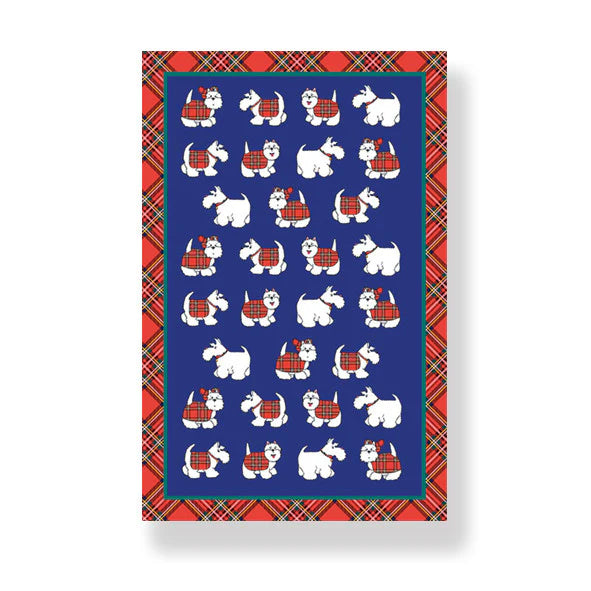 Tartan Terrier Cotton Tea Towel