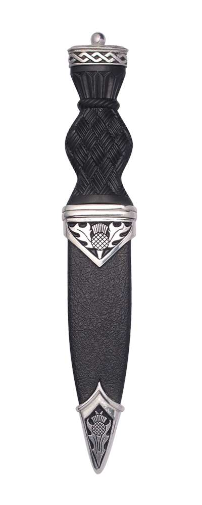 Thistle Polished Sgian Dubh with Plain Top
