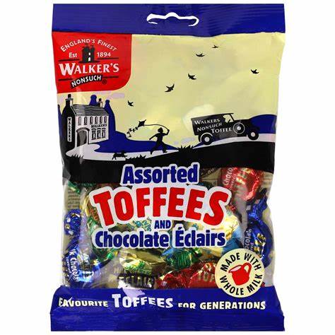 Walkers Assorted Toffees & Chocolate Eclairs 150g