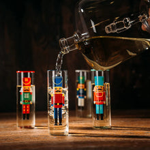 Load image into Gallery viewer, Nutcracker Decanter &amp; Glasses 40oz Bottle &amp; 2oz Shot Glasses
