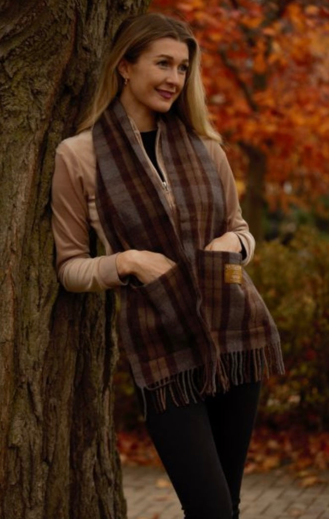 Outlander Tartan Merino Wool Pocket Scarf