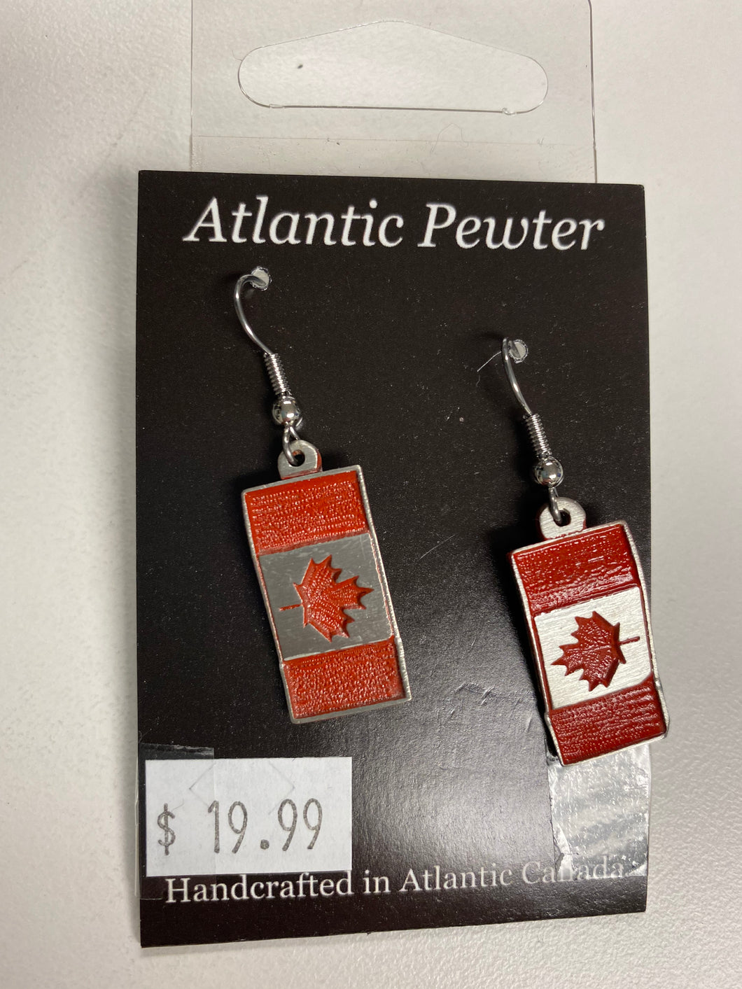 Canadian Flag Pewter Earrings