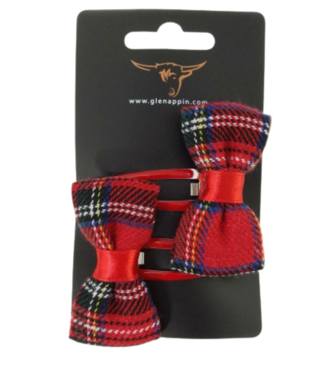 Tartan Bow Hair Clips