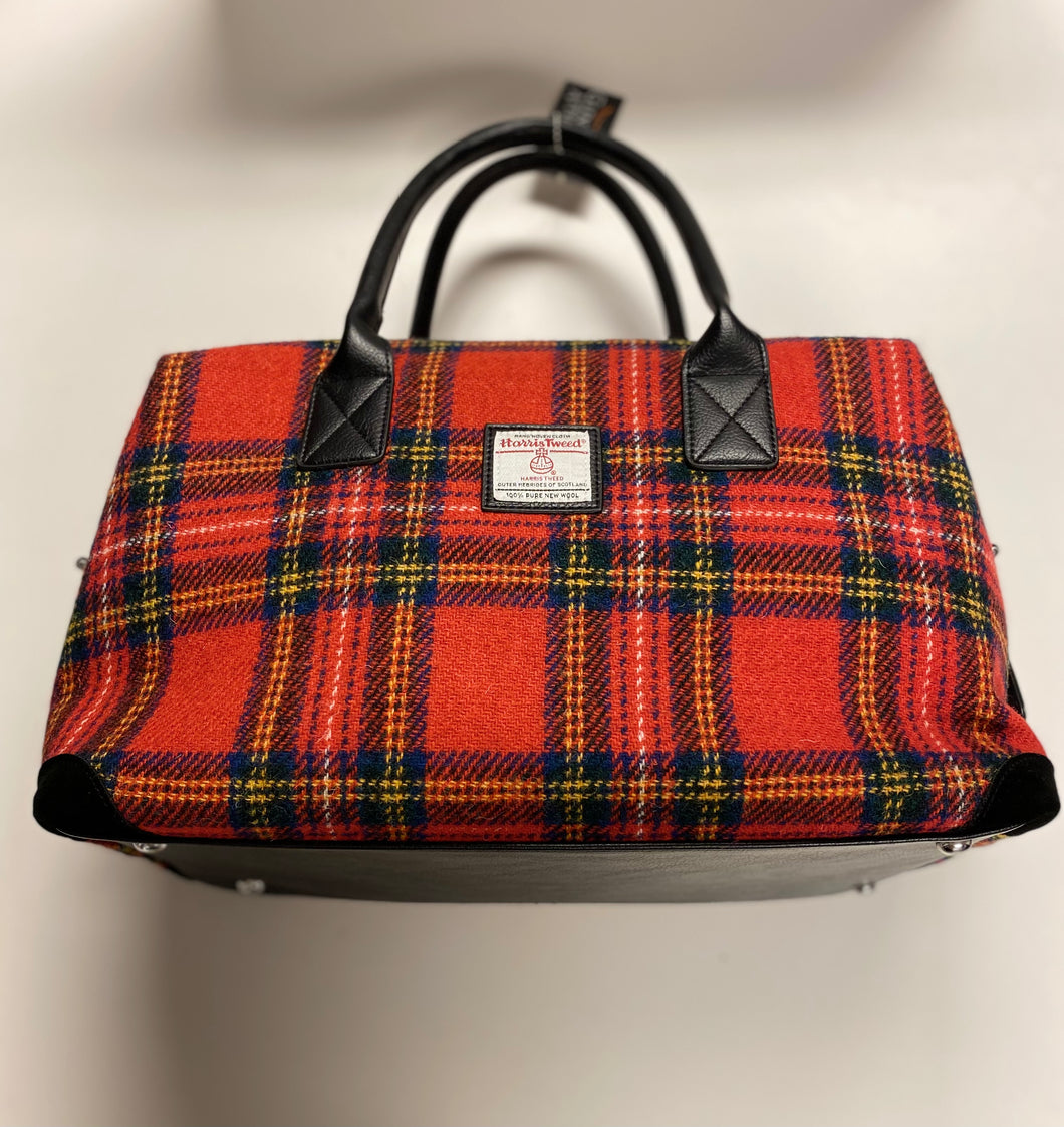 Glen Appin Harris Tweed Travel Bag- Royal Stewart Esk Overnight Bag