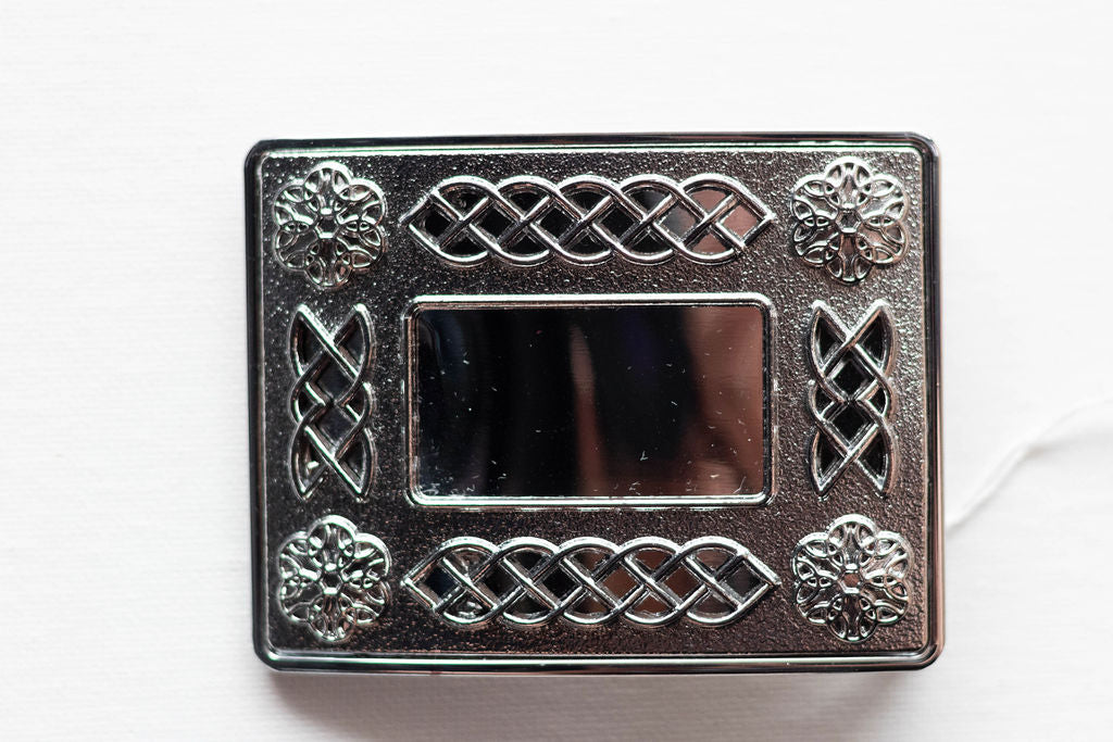 Belt Buckle, Chrome Celtic Knot