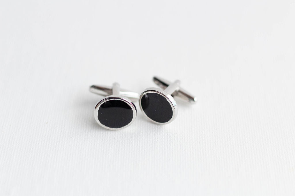 Cuff Links, Black Enamel