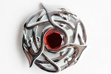 Load image into Gallery viewer, Broach, Chrome Serpent with Stone
