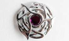 Load image into Gallery viewer, Broach, Chrome Serpent with Stone
