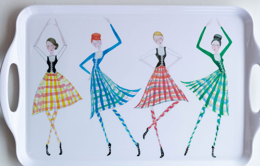 Serving Tray with Highland Dancers